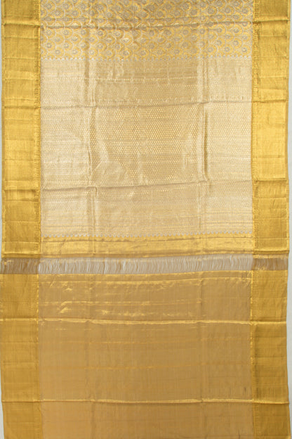 Kanchipuram Silk Tissue Brocade Gold Saree