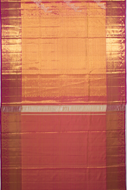 Kanchipuram Silk Tissue Jaal Pink Saree