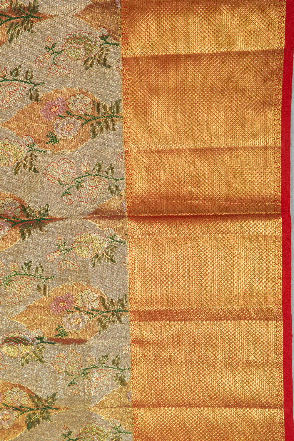 Kanchipuram Silk Tissue Brocade Gold Saree
