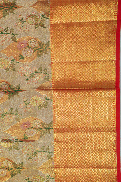 Kanchipuram Silk Tissue Brocade Gold Saree