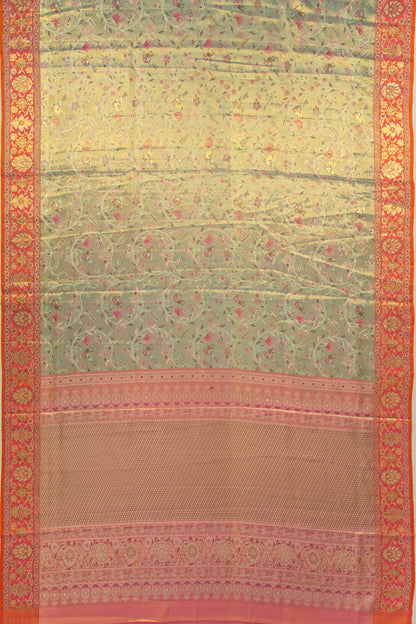 Kanchipuram Silk Tissue Jaal Blue Saree