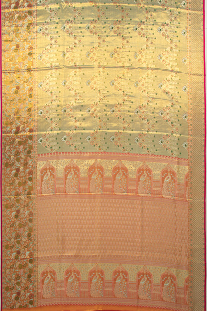 Kanchipuram Silk Tissue Brocade Gold Saree