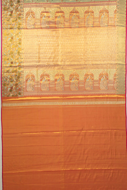 Kanchipuram Silk Tissue Brocade Gold Saree
