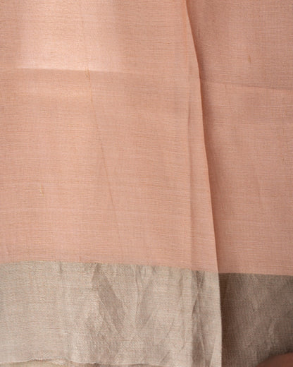Tussar Floral Printed Peach Saree