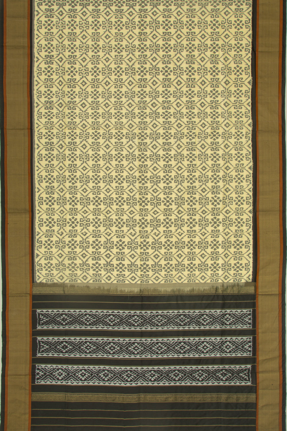 Pochampally Silk Ikat Cream Saree