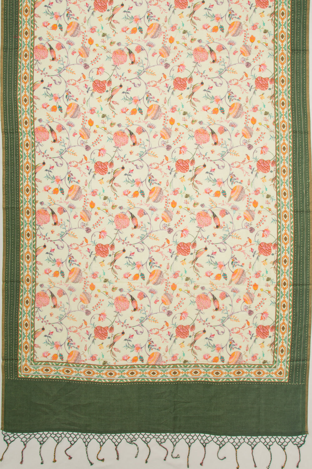 Chanderi Silk Printed Pastel Green Saree