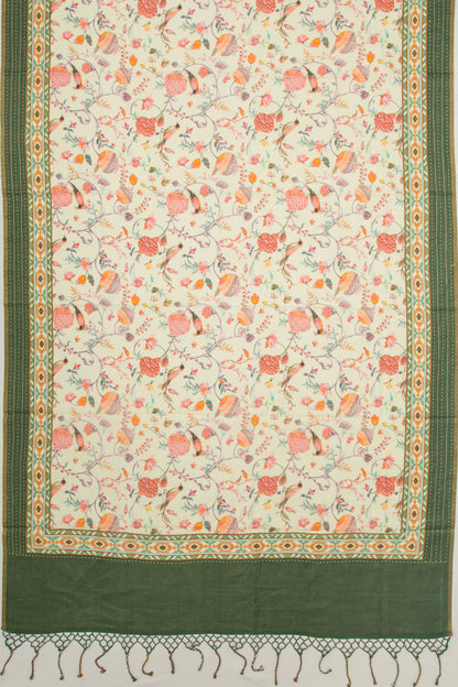 Chanderi Silk Printed Pastel Green Saree