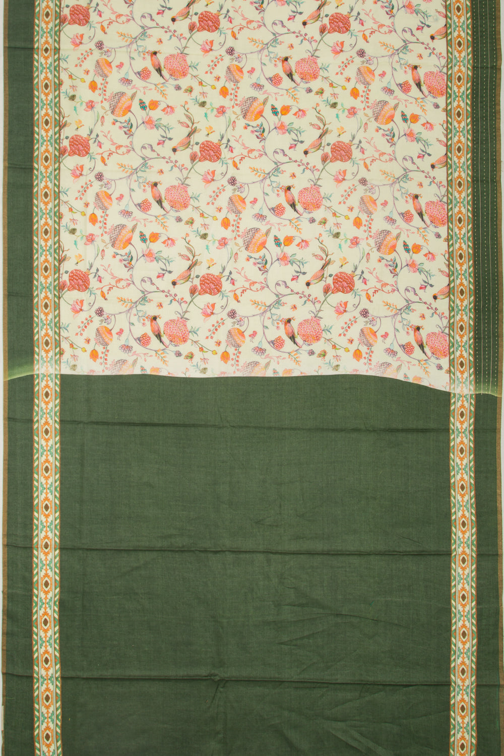 Chanderi Silk Printed Pastel Green Saree