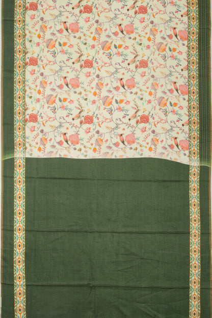 Chanderi Silk Printed Pastel Green Saree