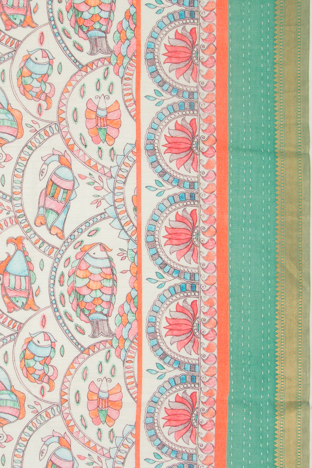 Chanderi Silk Printed Pastel Green Saree