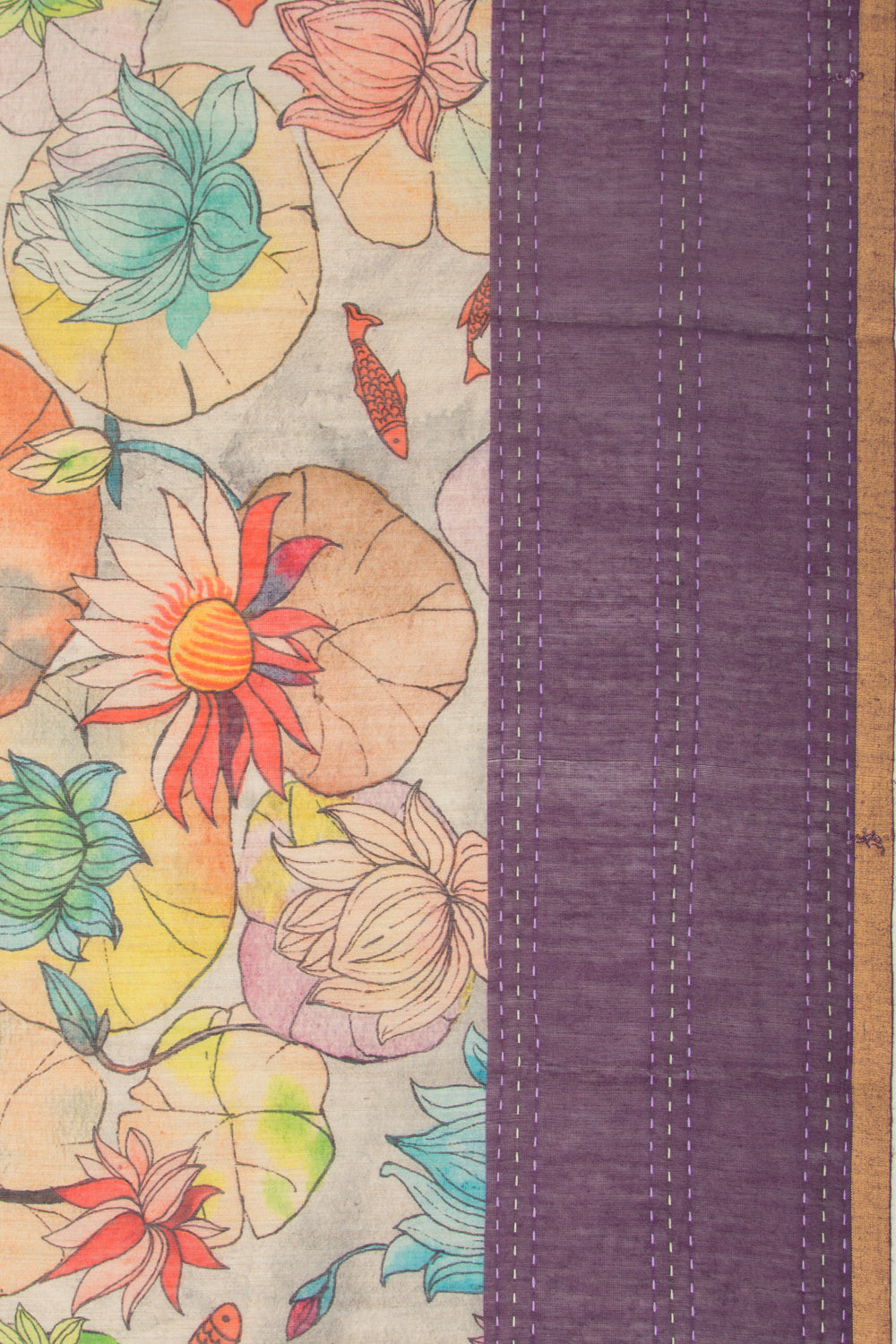 Chanderi Silk Floral Printed Grey Saree