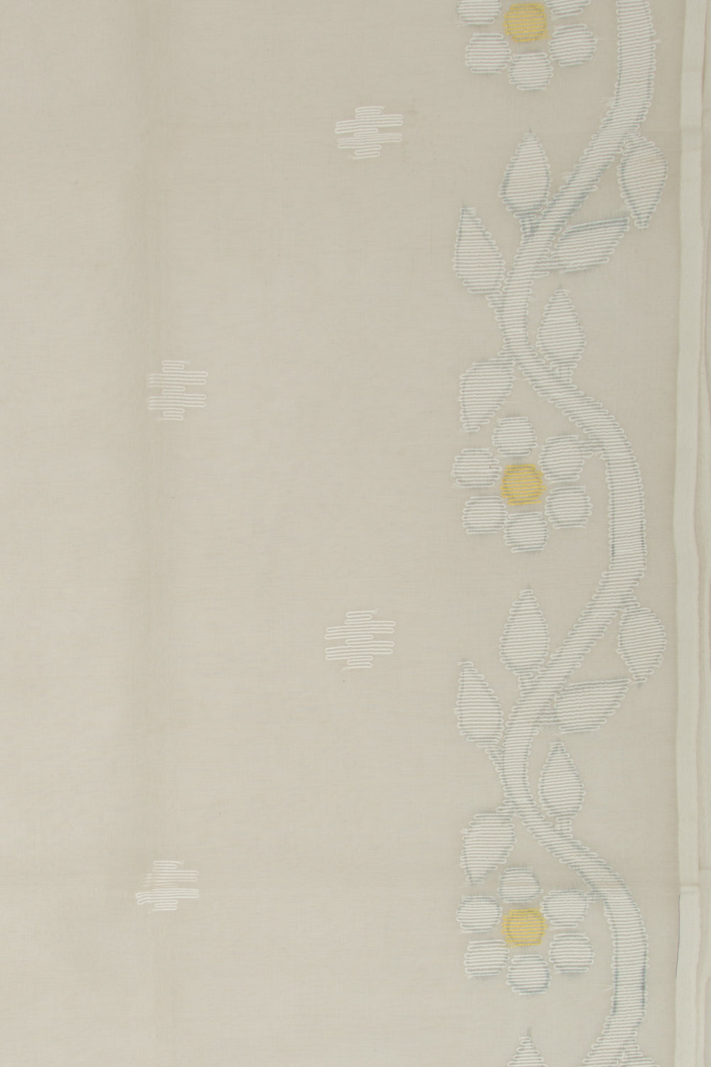 Dhakai Organza Butta Off White Saree