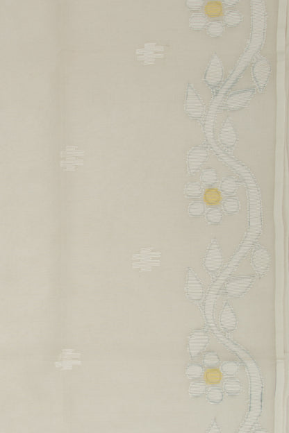 Dhakai Organza Butta Off White Saree