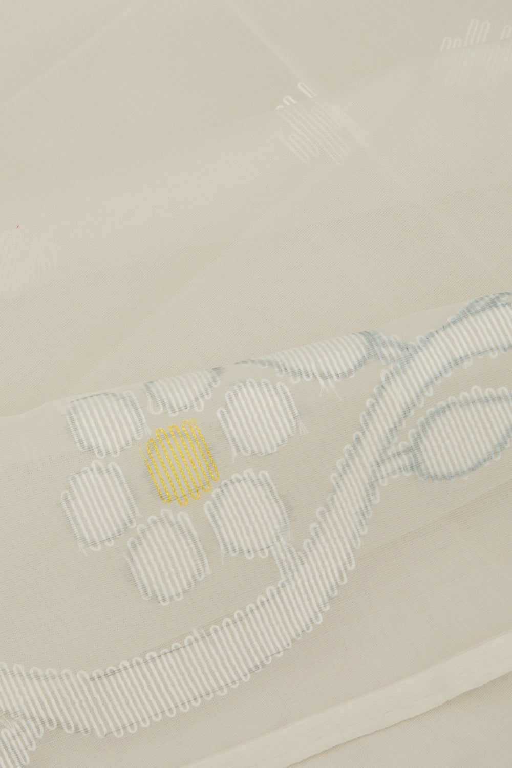 Dhakai Organza Butta Off White Saree