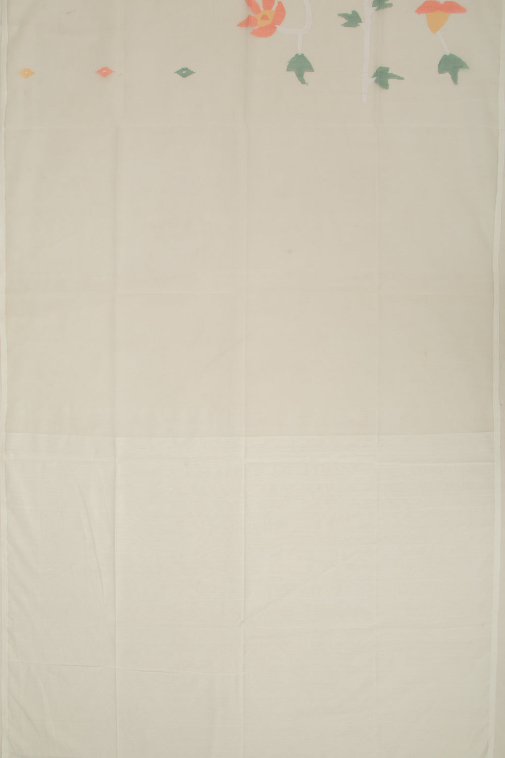 Dhakai Organza Butta Cream Saree