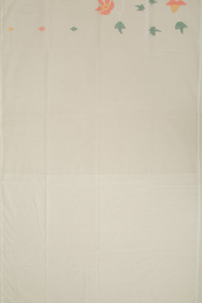 Dhakai Organza Butta Cream Saree