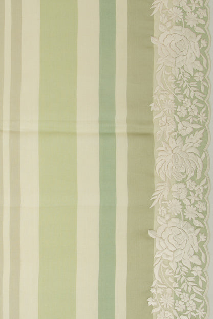Tussar Plain Pista Green Saree With Scallop Border