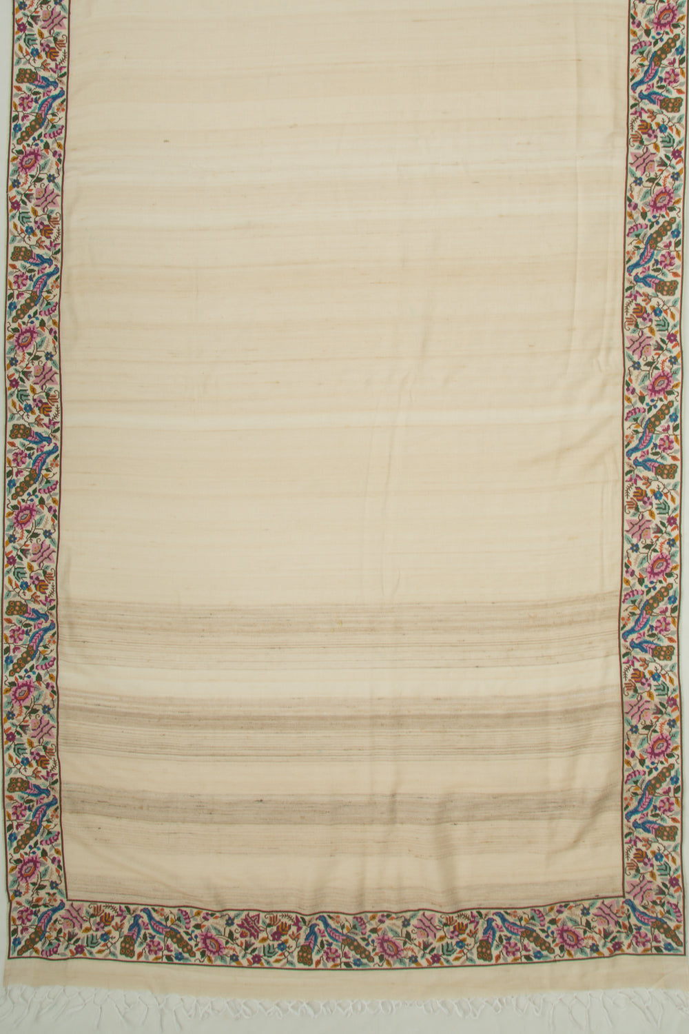 Linen Jute Plain Cream Saree