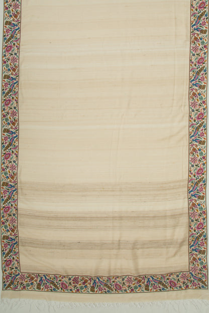 Linen Jute Plain Cream Saree