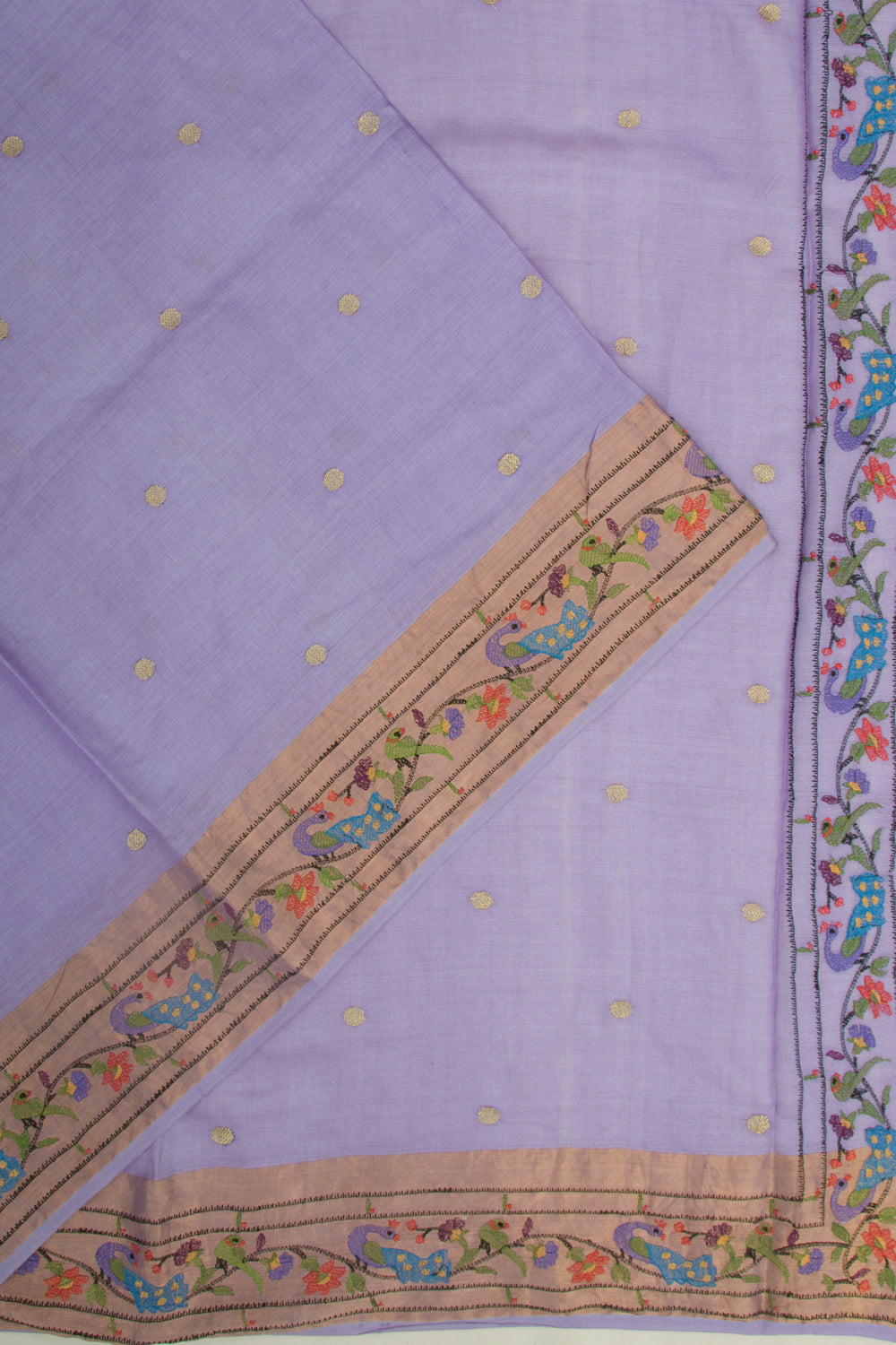 Soft Tussar Butta Lavender Saree
