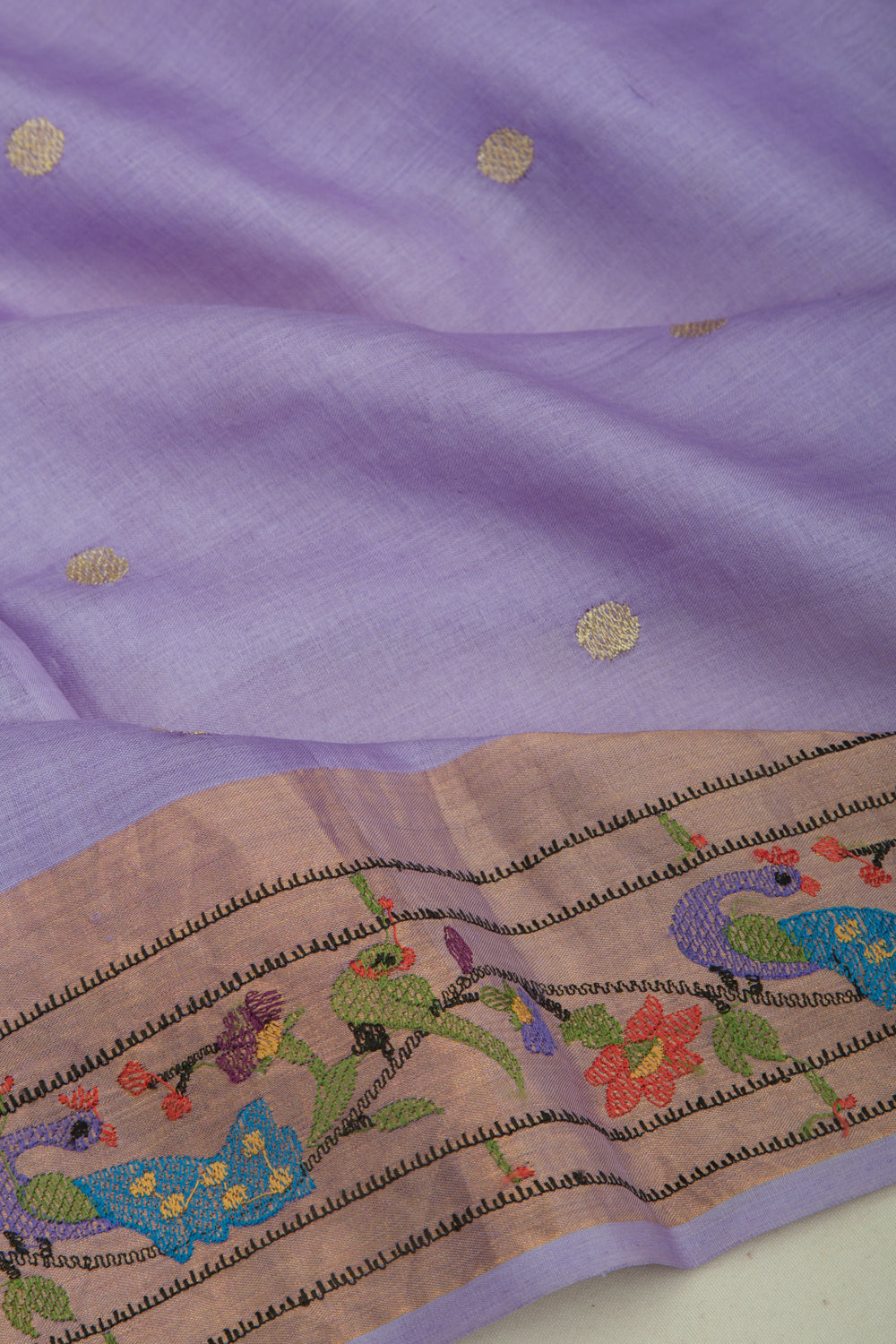 Soft Tussar Butta Lavender Saree