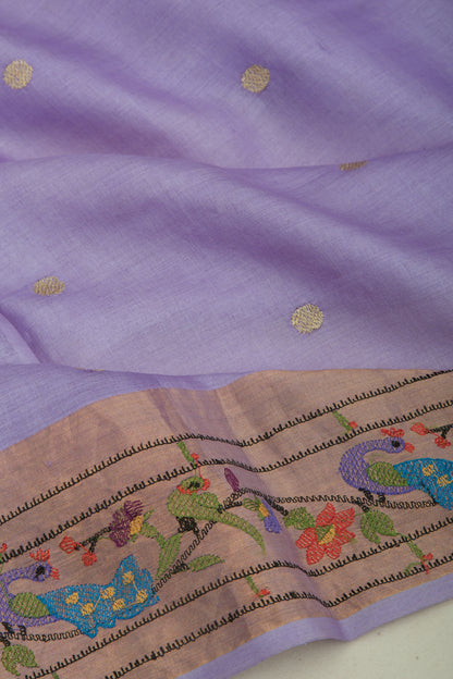 Soft Tussar Butta Lavender Saree