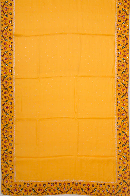 Tussar Sequin Butta Mustard Yellow Saree