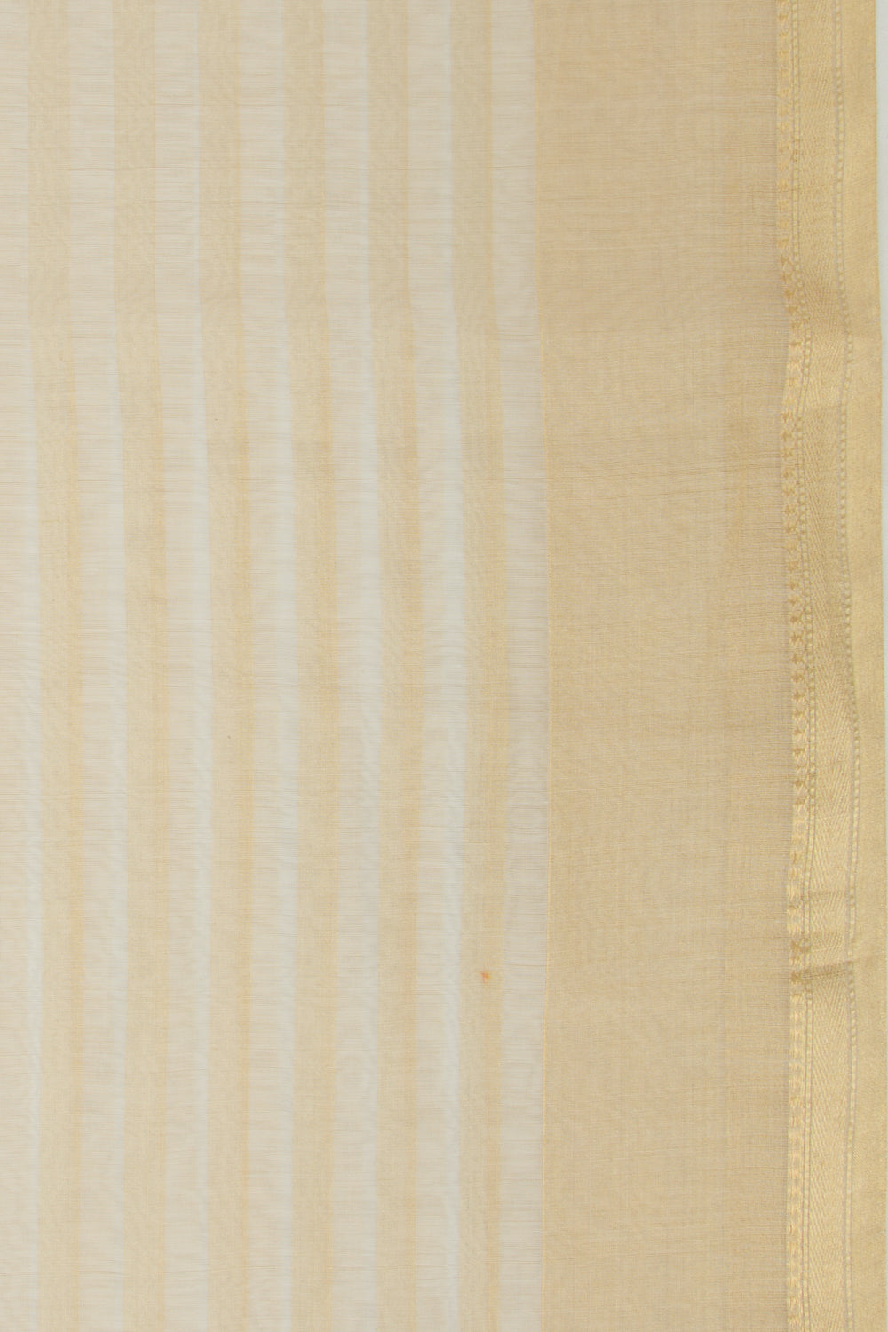 Chanderi Silk Horizontal Lines Cream Saree