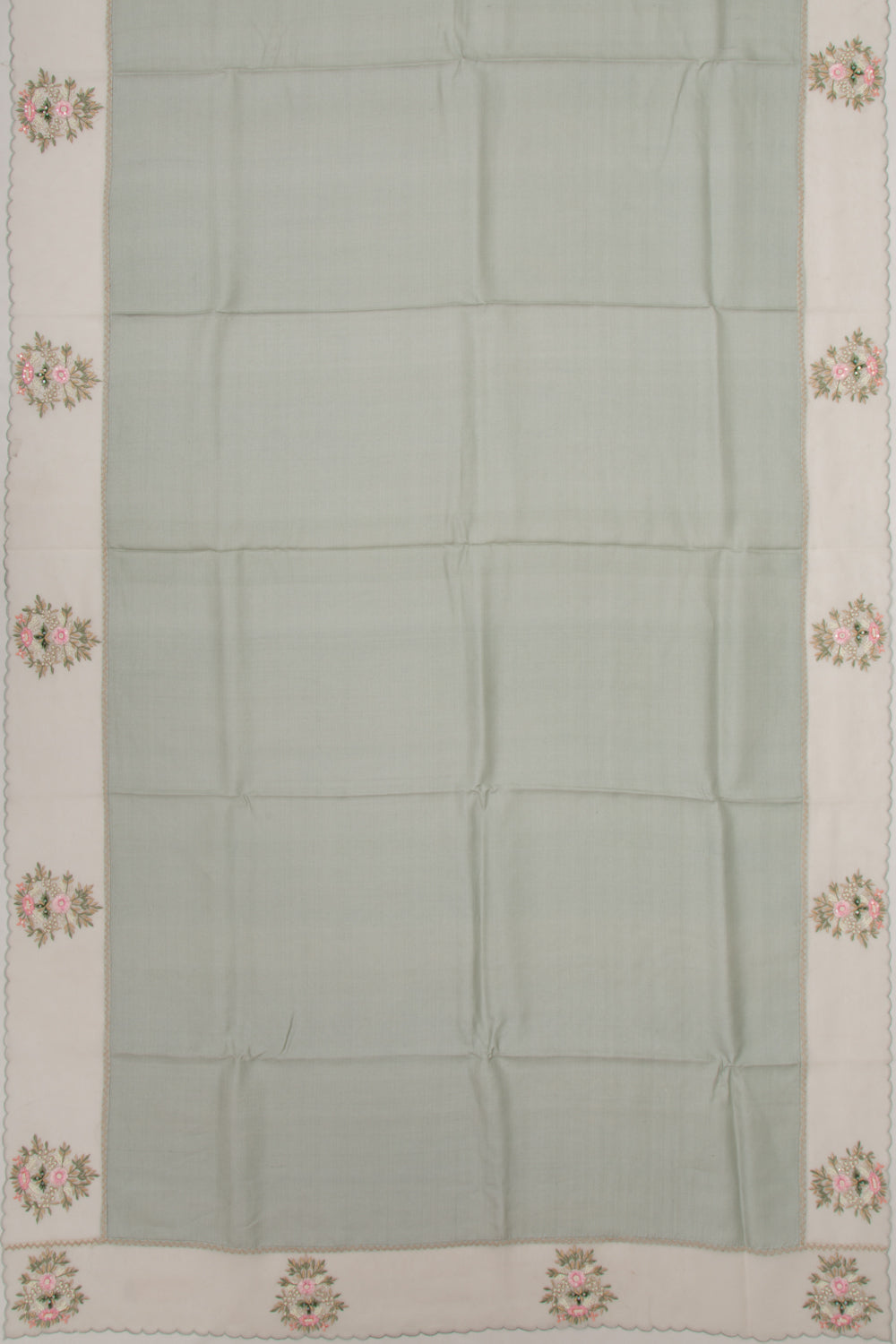 Tussar Plain Blue Saree With Organza Border