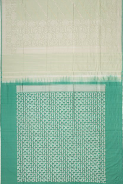 Banarasi Silk Jaal Pista Green Saree