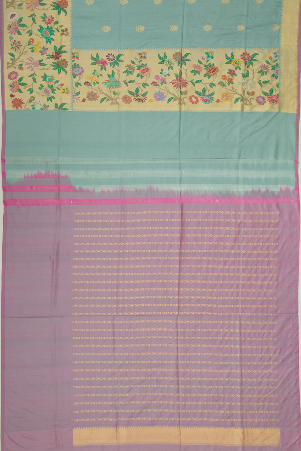 Banarasi Silk Butta Pastel Blue Saree