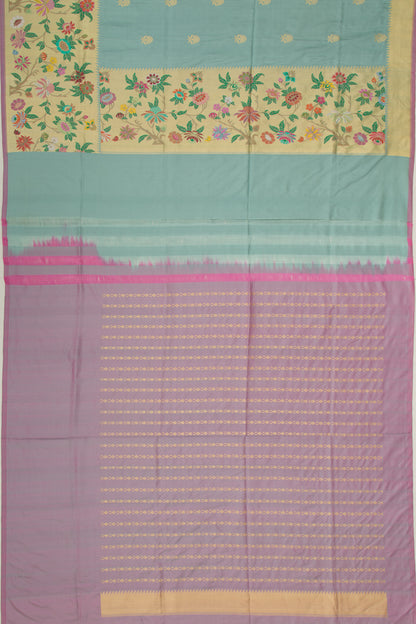 Banarasi Silk Butta Pastel Blue Saree