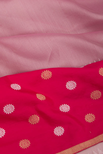 Banarasi Kora Organza Tissue Plain Lavender Saree