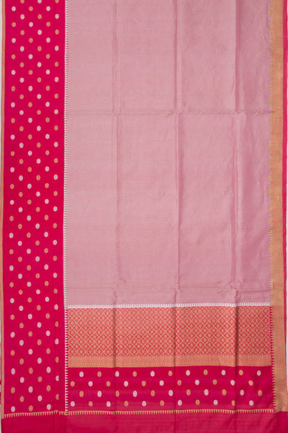 Banarasi Kora Organza Tissue Plain Lavender Saree