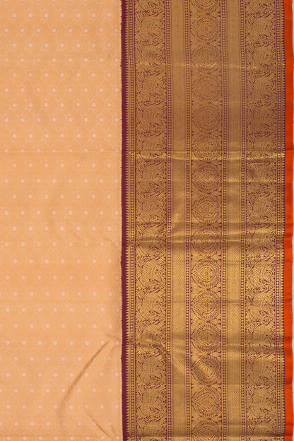 Kanchipuram Silk Brocade Pastel Orange Saree