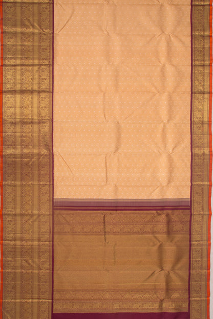 Kanchipuram Silk Brocade Pastel Orange Saree