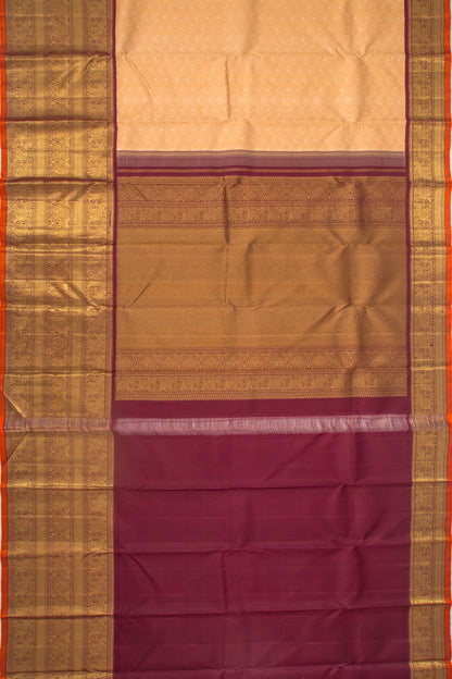 Kanchipuram Silk Brocade Pastel Orange Saree