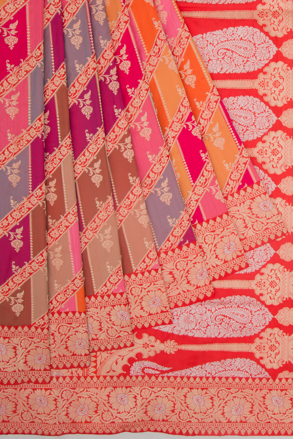 Banarasi Silk Rangkat Red Saree