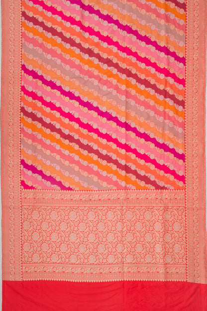 Banarasi Silk Leheriya Rangkat Red Saree