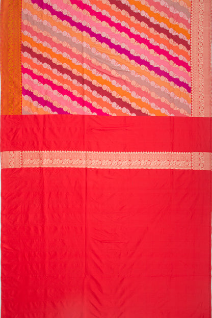 Banarasi Silk Leheriya Rangkat Red Saree