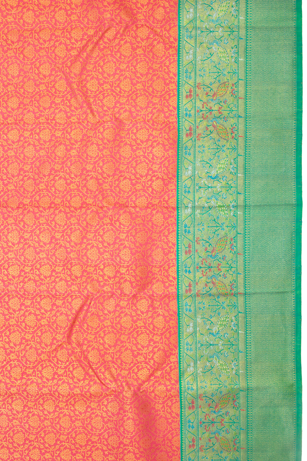 Kanchipuram Silk Brocade Pink Saree