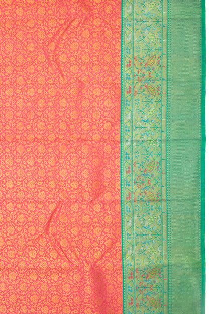 Kanchipuram Silk Brocade Pink Saree