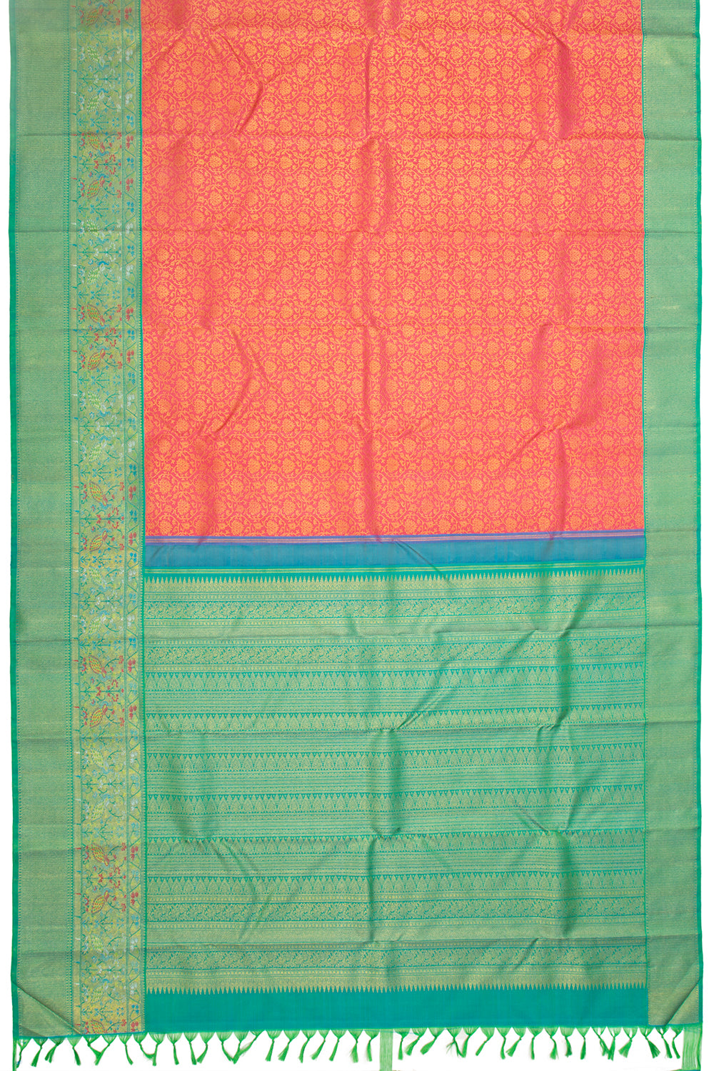 Kanchipuram Silk Brocade Pink Saree