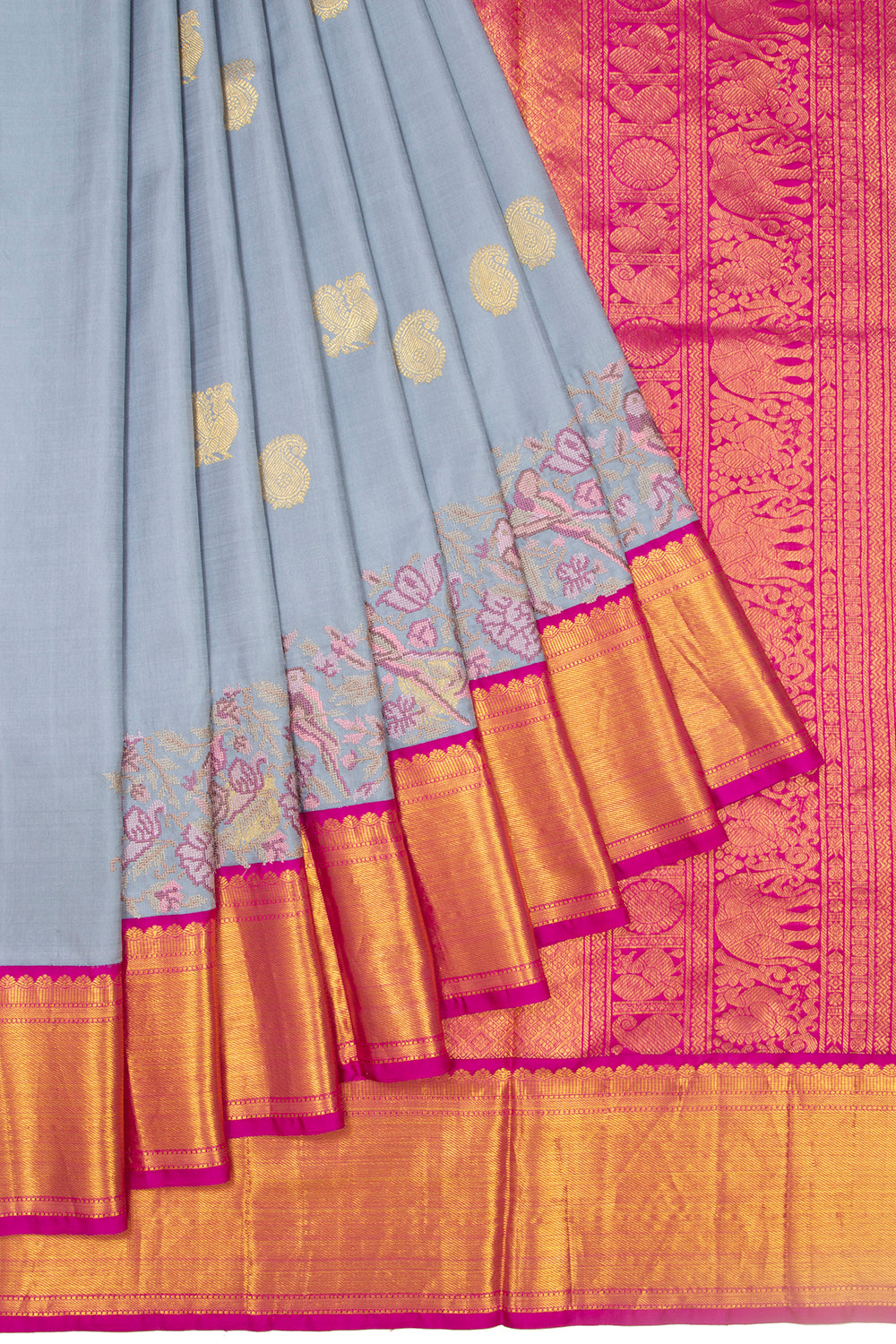 Kanchipuram Silk Butta Pastel Blue Saree