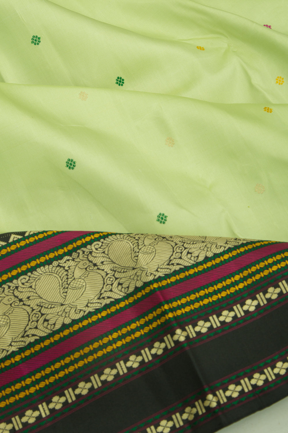 Kanchipuram Silk Butta Pista Green Saree