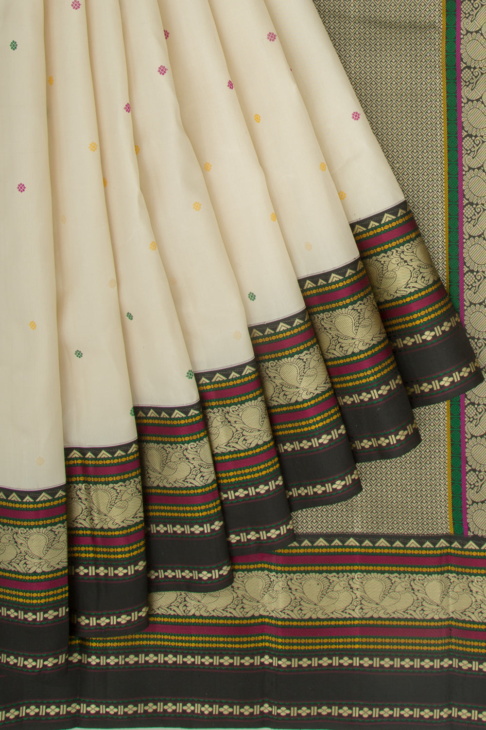 Kanchipuram Silk Butta Off White Saree