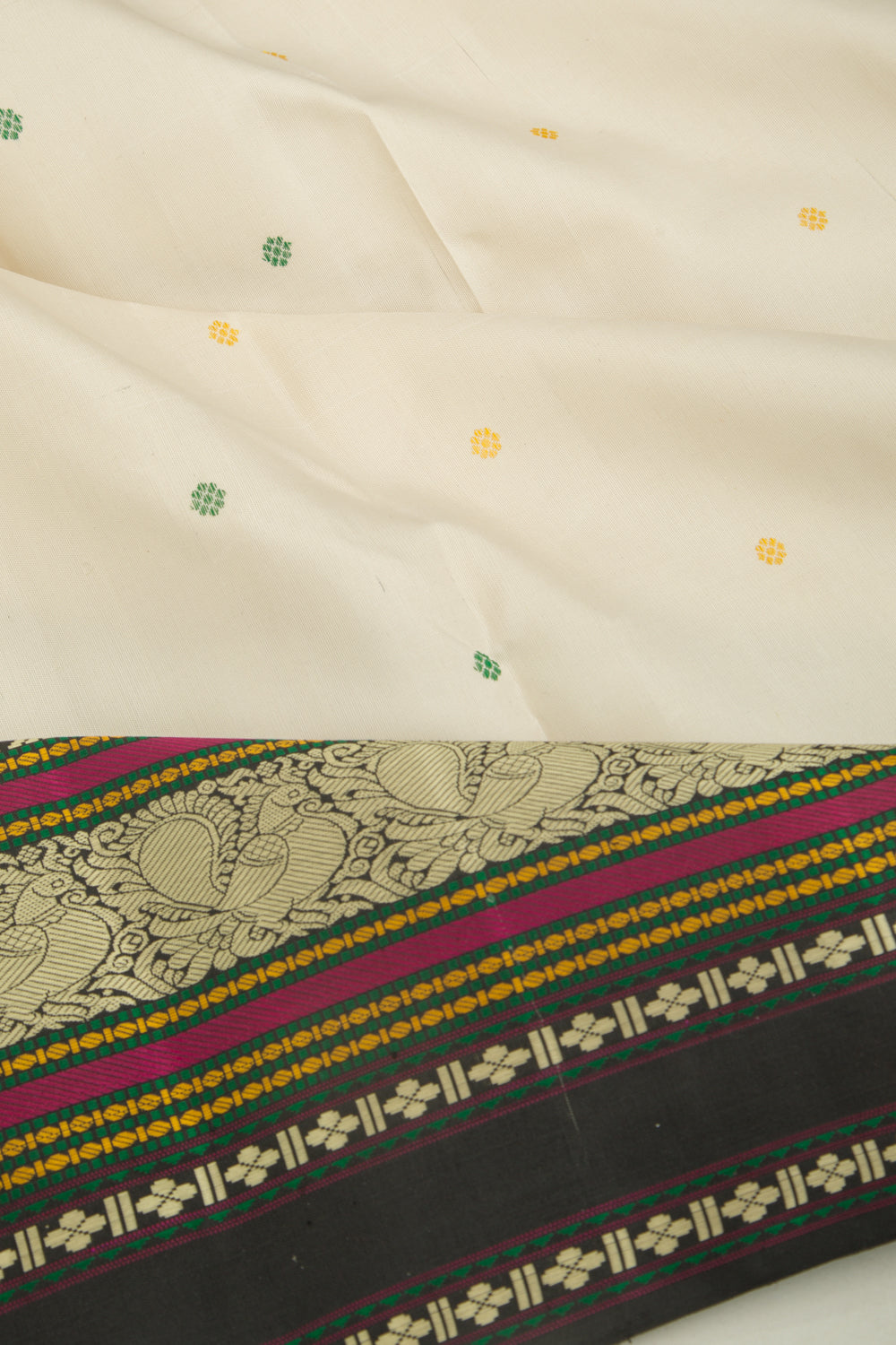 Kanchipuram Silk Butta Off White Saree