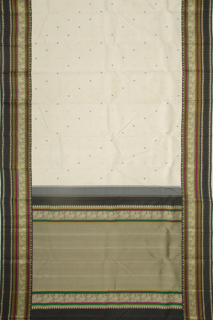 Gadwal Silk Butta Off White Saree