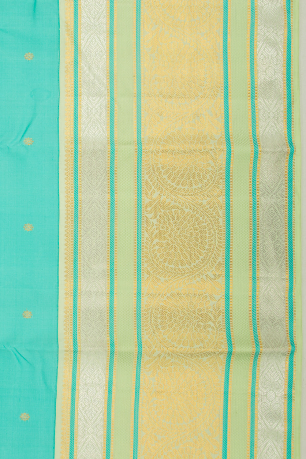 Kanchipuram Silk Butta Sea Green Saree DM