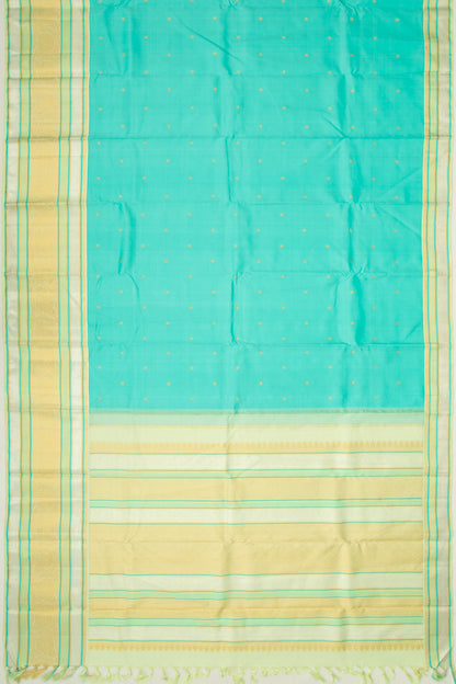 Gadwal Silk Butta Sea Green saree